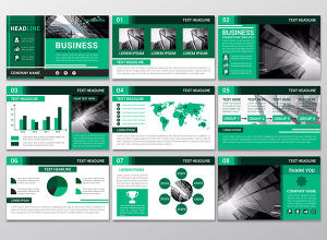 实用商业演示幻灯片模版图 Business presentation template with photo