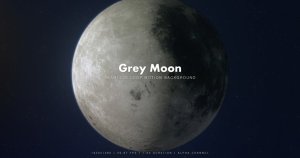 月亮360度旋转高清视频素材 Grey Moon 360 Degrees Rotating