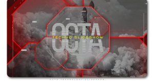 八角形信号故障转场动画开场AE模板 Octa Technology Slideshow | Opener