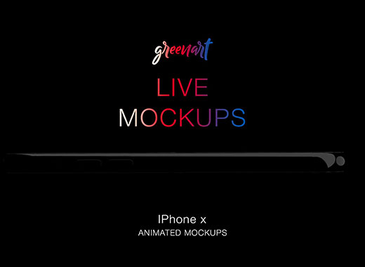 独特的动画iPhone X展示模型mockups下载[psd]