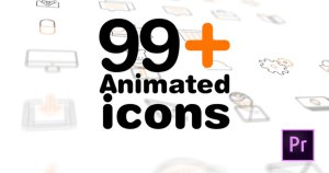 99+动态视频图标素材PR模板 99+ Icons Mogrt