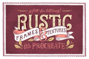 乡土风格质朴的框架与纹理 Rustic Frames & Textures – Procreate