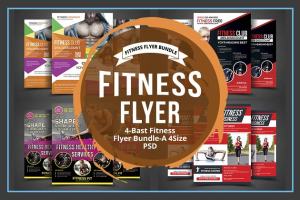 健身俱乐部宣传传单模板 Fitness / Gym Flyer Bundle Template
