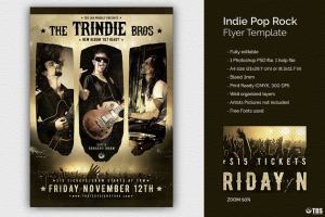 独立流行摇滚音乐节活动传单PSD模板 Indie Pop Rock Flyer PSD
