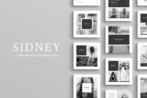 时装大片社交媒体贴图模板 Sidney Social Media Templates