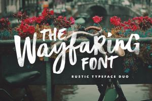 一组质朴有魅力的手绘字体组合  The Wayfaring Font Duo