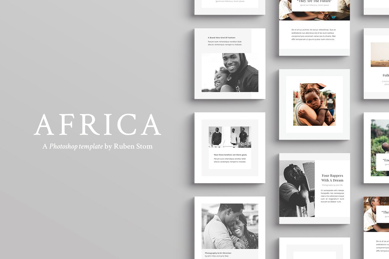 多用途社交媒体贴图故事模板 Africa Social Media Templates