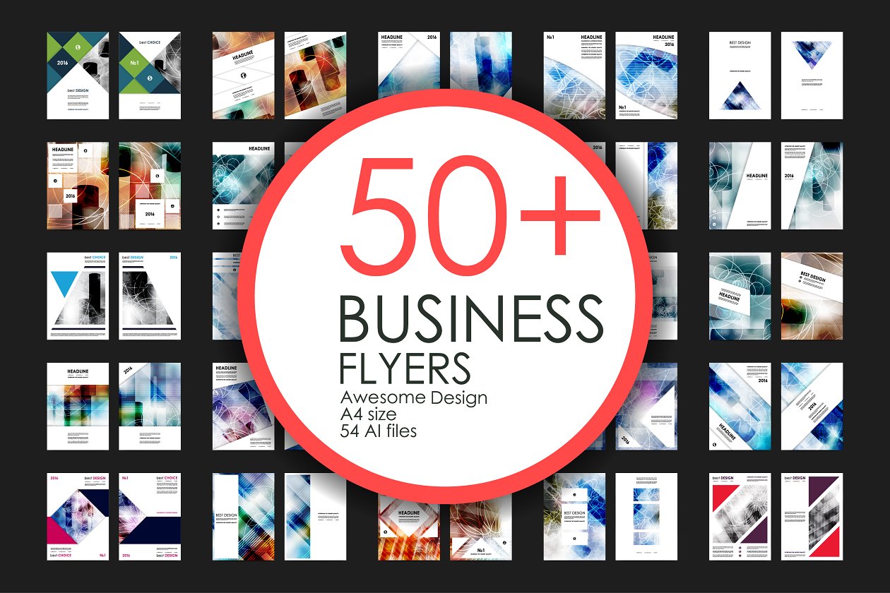 极力推荐：50+商业企业宣传传单模板 50+ Business Flyers Bundle