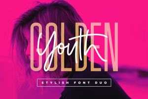 金色年华两款英文字体的巧妙结合 Golden Youth Font Duo