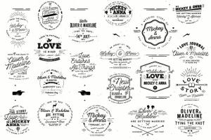 20款乡村风格婚礼徽章和贴纸 20 Rustic Wedding Badge & Stickers