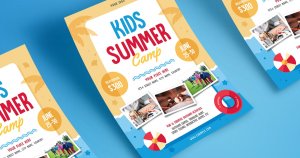 儿童夏令营活动传单设计模板v04 Kids Summer Camp Flyer 04