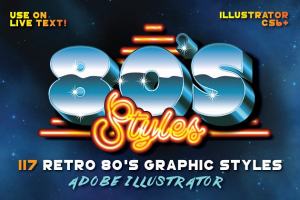 80年代复古文本图层样式 80’s Retro Graphic Styles