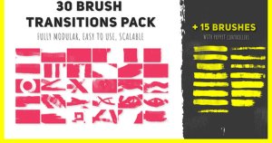 30款笔刷转场动画AE模板 30 Brush Transitions Pack