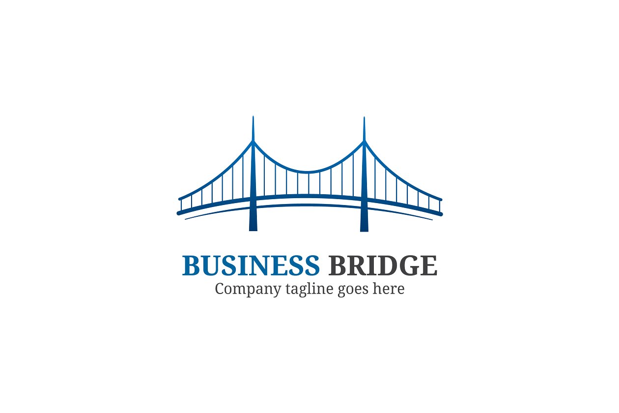 商业桥梁形象图形Logo模板 Business Bridge Logo