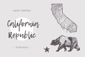 加利福尼亚（加州）速写素材集 Set of California sketches