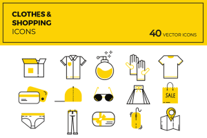 衣物及购物相关矢量图标集 40 Cloths & shopping vector icons