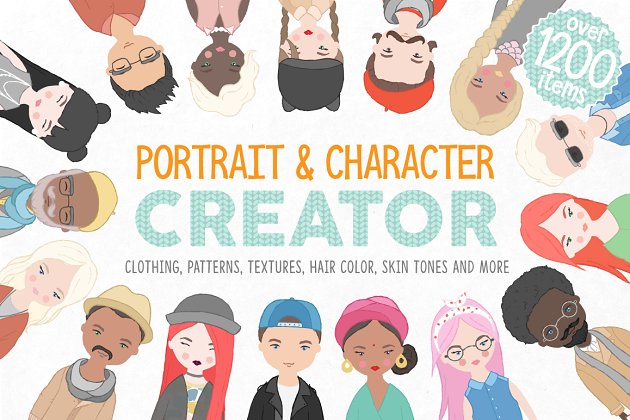 卡通人物形象设计素材包 Portrait & Character Creator Pro