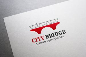 时尚清晰的城市桥梁Logo模板 City Bridge Logo