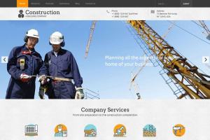房地产开发商响应式企业网站模板  Hot Construction