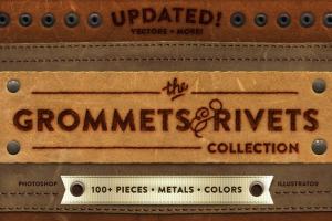 垫圈&柳钉矢量图形 The Grommets & Rivets Collection