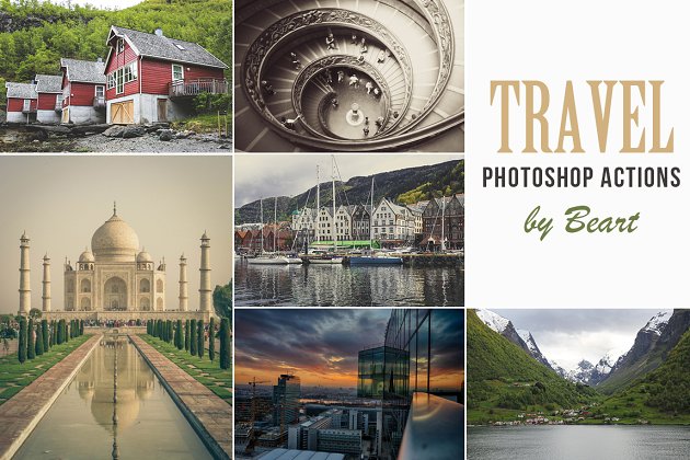 旅游风景照片后期效果处理PS动作 Travel & Landscape Photoshop Actions
