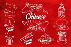 中国传统食物标志插图合集 Chinese food signs