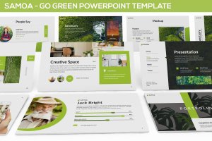 自然绿色植物主题PPT幻灯片模板 Samoa – Green Campaign Powerpoint Template