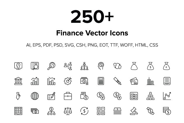 250+金融财政相关icon图标 250+ Finance Icons
