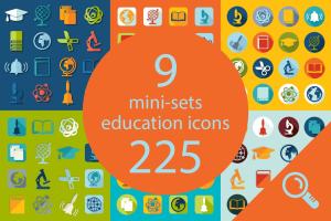 9套在线教育/在线课程图标 9 EDUCATION sets of icons