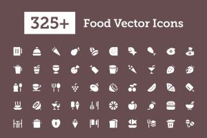 325+食物食品美食简餐矢量图标  325+ Food Vector Icons