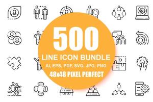 50枚企业商务主题线条图标合集 Business Line Icons