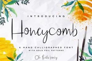 画笔手写英文草书字体 Honeycomb Font + Bonus