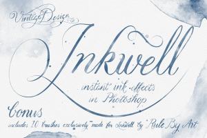 即时水墨效果字体插画图层样式 Inkwell – Instant Ink Effects