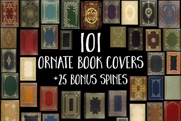 101款高分辨率古董书皮书封面素材 101 High-Res Antique Book Covers