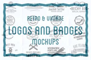 现代复古和复古风格的矢量Logo模型 Retro and vintage logo mockups