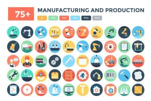 75+制造生产行业图标 75+ Manufacturing & Production Icons