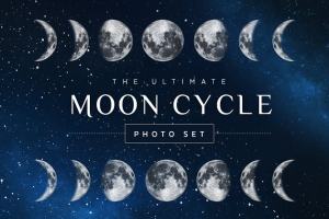23张月亮月相变化高清照片素材 Moon Cycle Photo Set