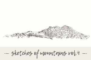 山峰素描素材集 Set of sketches of mountain, vol. 4