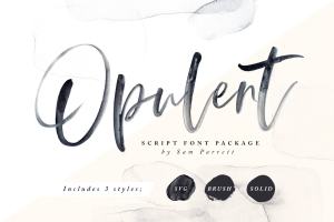 手绘现代书法英文字体 Opulent Font + SVG