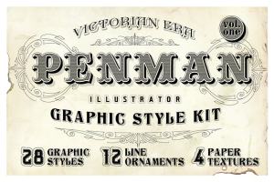 Penman复古图案风格样式套装 Penman Vintage Graphic Style Kit