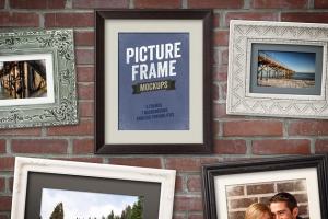复古风格画框相框样机模板v1 Picture Frame Mockups Volume 1