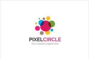 圆形像素图形Logo模板 Pixel Circle V2 Logo