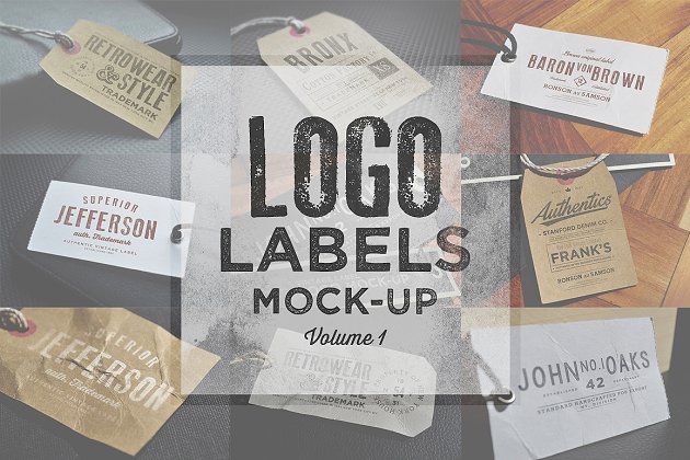 Logo 标签样机模板 Logo Labels Mock-ups Vol.1