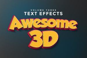 3D立体广告设计文字图层样式v3 3D Text Effects Vol.3