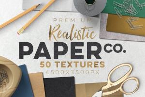 50款各种配色和材质纸张纹理 50 Paper Textures Set