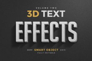 3D 文本图层样式合集 3D Text Effects Vol.2