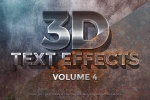 3D立体文本图层样式 3D Text Effects Vol.4