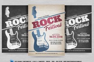 摇滚音乐派对活动传单模板 Rock Festival Flyer