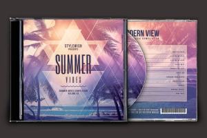 夏日之光音乐CD封面模板 Summer Vibes CD Cover Artwork