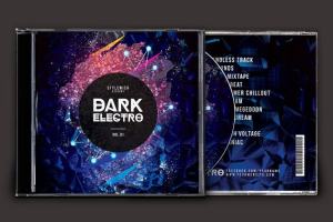 深色背景电子音乐CD封面模板 Dark Electro CD Cover Artwork